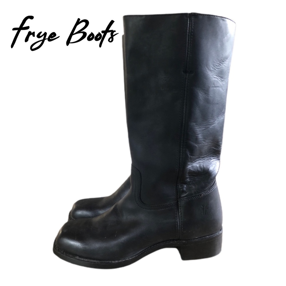 Frye Mens Black Leather "cavalry" Mid Calf Boots Sz 11.5